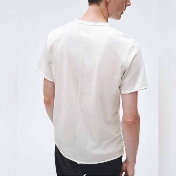 Rag & Bone Miles Cotton Lightweight White Short Sleeved Jersey T-Shirt Sz L - Picture 5 of 14